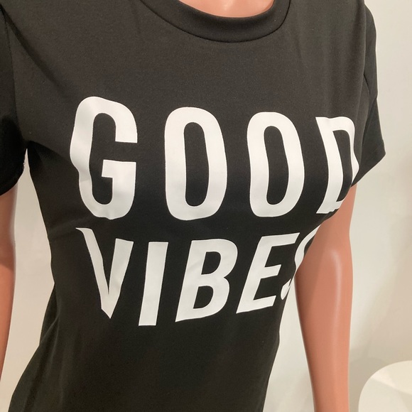 Shein GOOD VIBES black short sleeve dress M - Picture 9 of 12